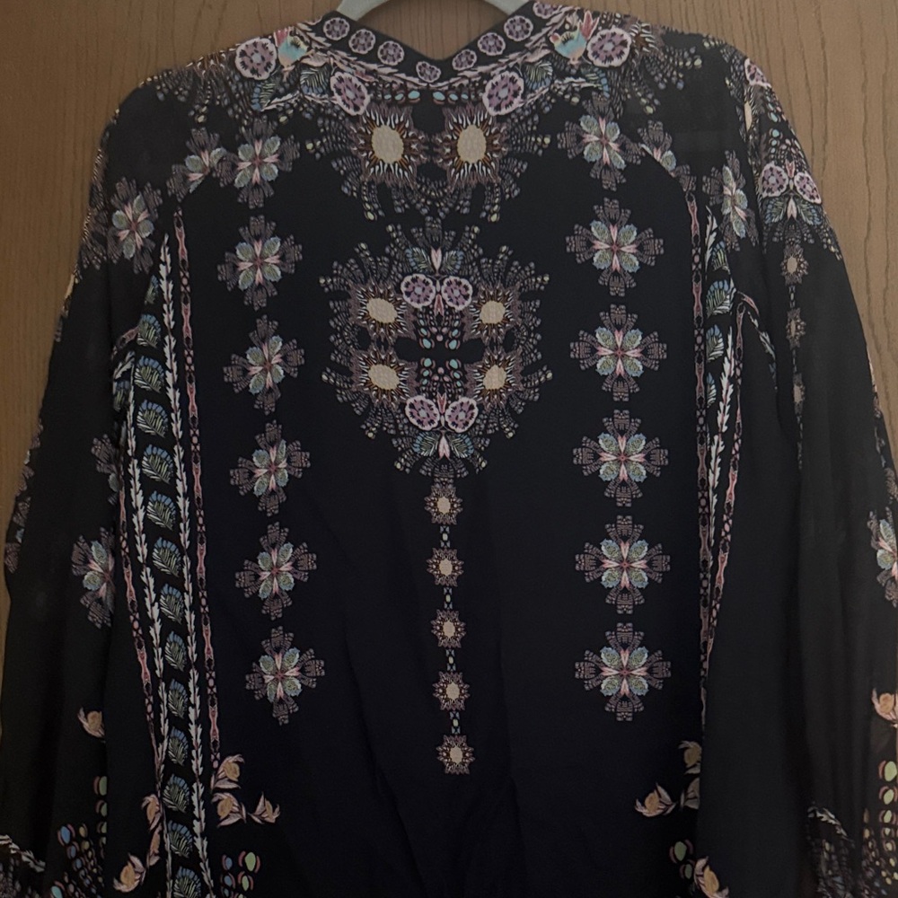 Hale Bob Black and Purple Floral Blouse - Picture 2 of 12